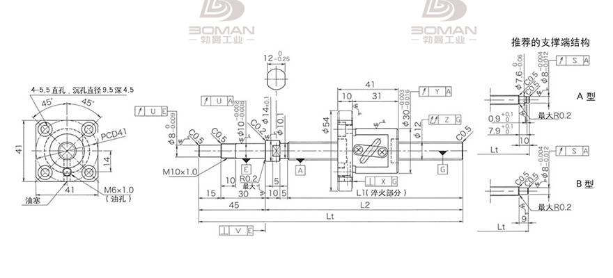 KURODA GP1204DS-AAPR-0400B-C3F 黑田精工丝杆安装