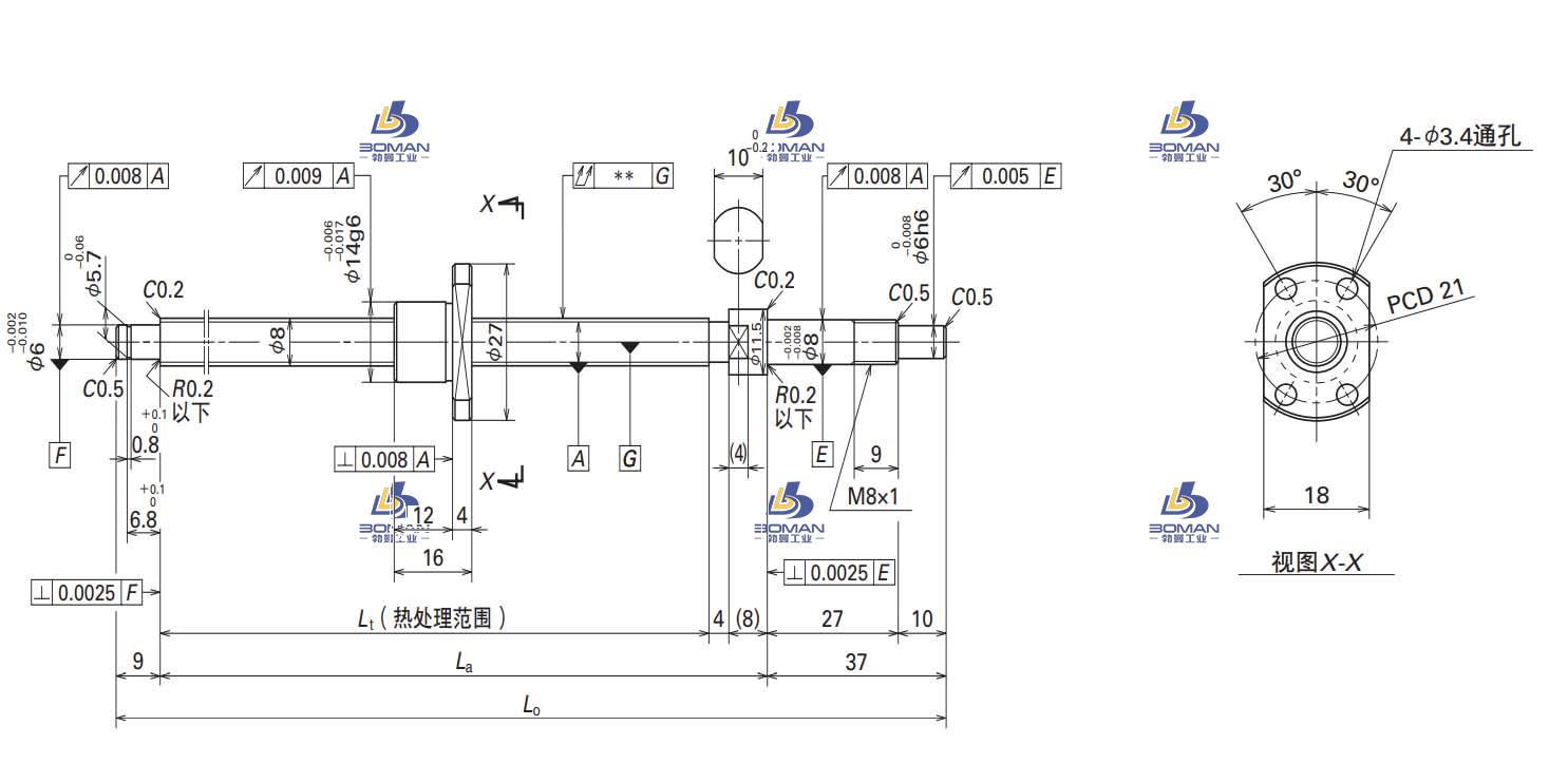 W0800MA-1PY-C3Z1-SA标准滚珠丝杠