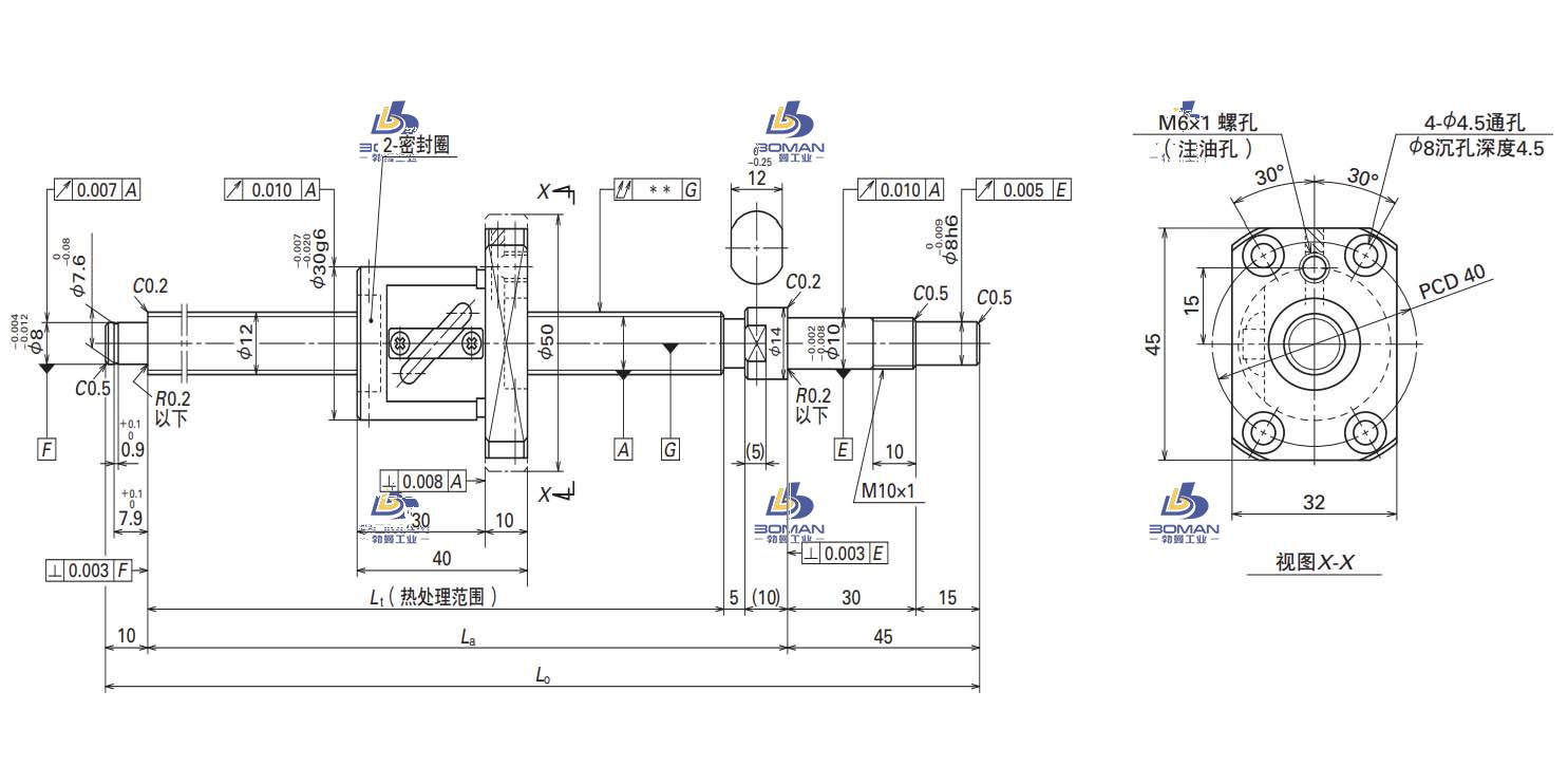 W1205FA-1P-C3Z5-轴端完成品滚珠丝杠