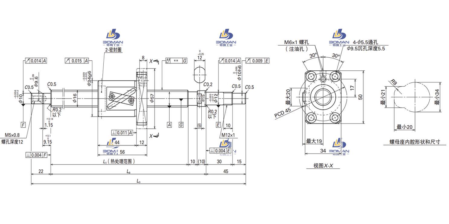 W1605FA-3P-C5Z16-FA标准滚珠丝杠