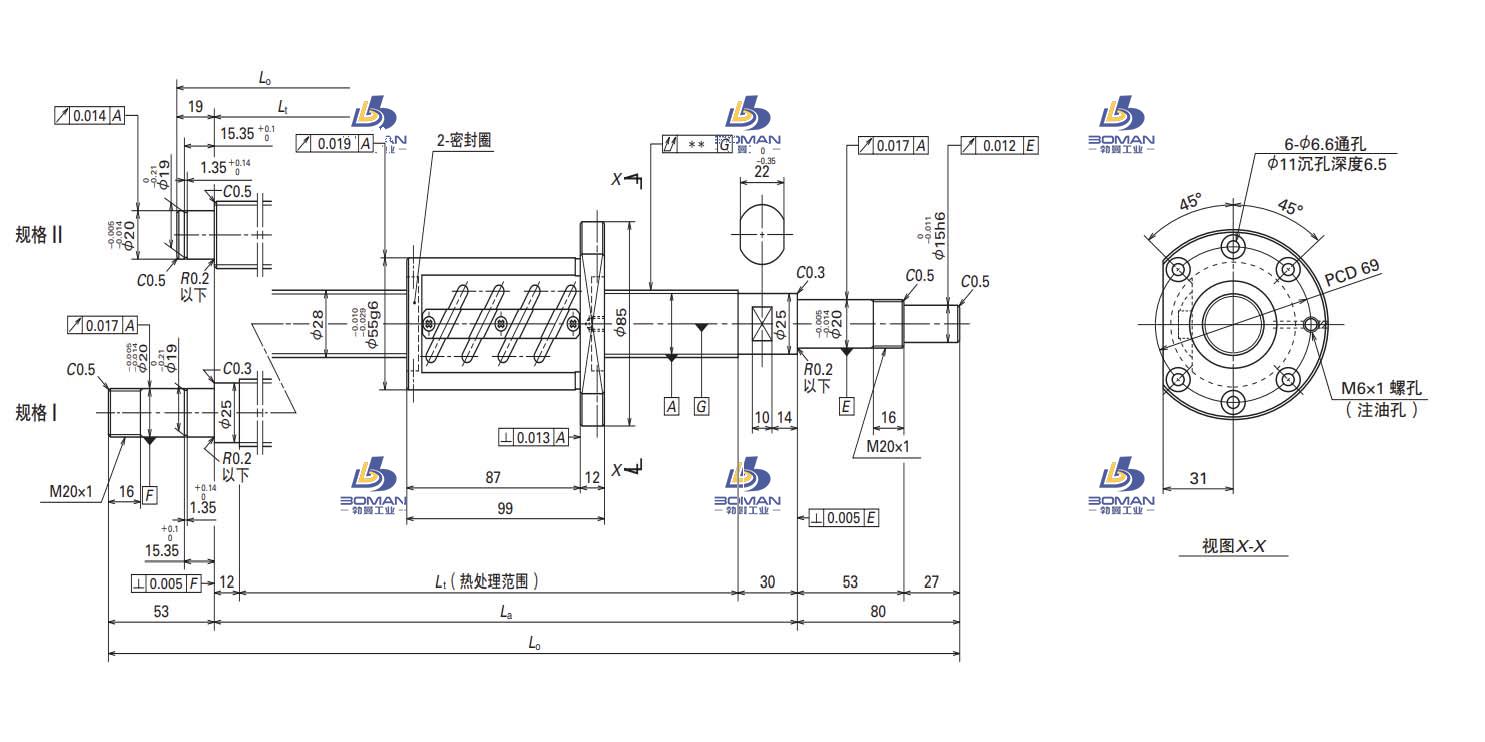 W2811SA-4Z-C5Z6-SA标准滚珠丝杠
