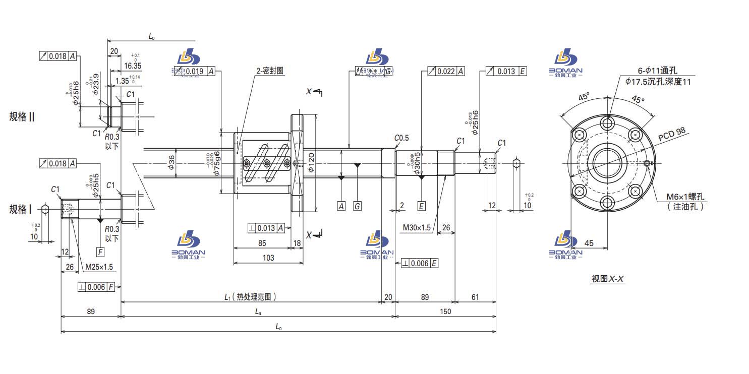 W3606SA-1Z-C5Z10-SA标准滚珠丝杠