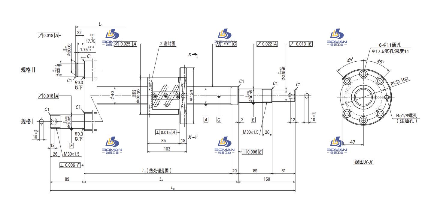 W4015SA-3Z-C5Z10-轴端完成品滚珠丝杠
