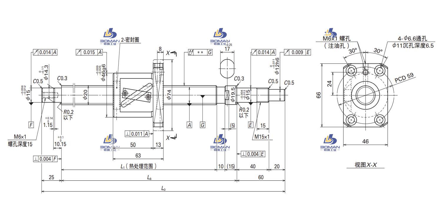 NSK W2005FA-3P-C5Z20 BB L-SA标准滚珠丝杠